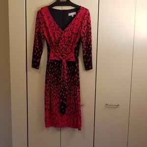 David Meister Navy/ fuchsia Abstract  Dess